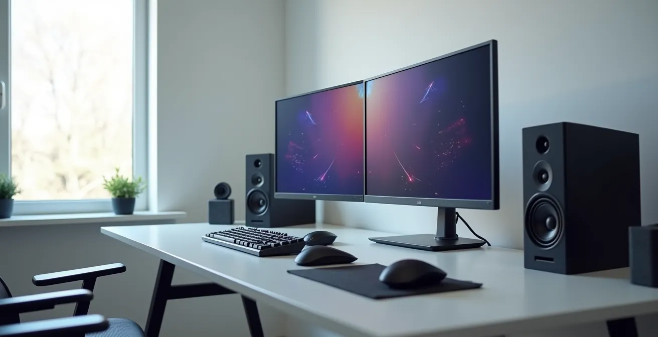 Professionelles Streaming-Setup mit Gaming-Hardware